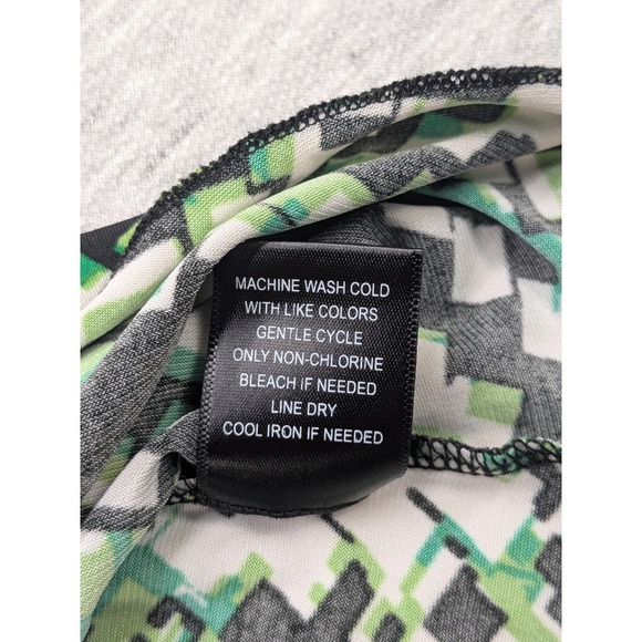 Maurices Babydoll Womens Small Green Black Geometric Ruffle Sleeve Stretch y2k - Picture 6 of 10